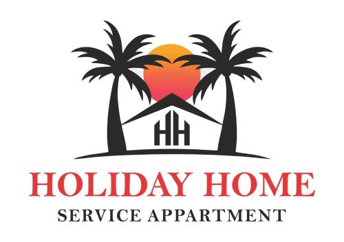 a logo for a holiday home with palm trees and a house at Holiday Home Madurai CS Nagar - GF in Madurai
