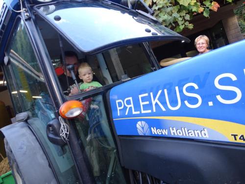 a group of people sitting in a blue bus at Farm Stay Frank Ozmec Wine and Glamping estate in Ljutomer