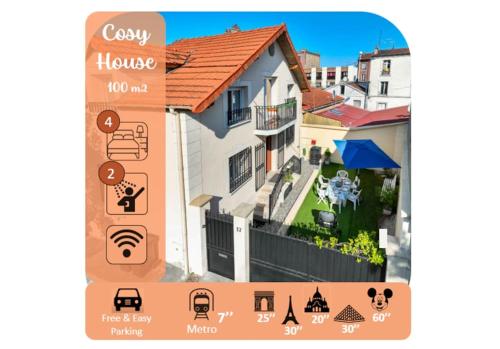 Cosy House with Paris Metro Direct Champs Elysées Eiffel Montmartre