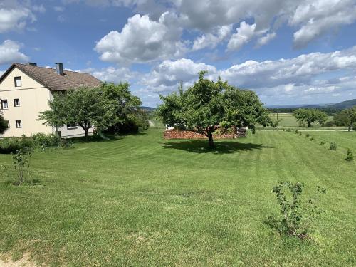 a large yard with a house and trees in a field at Gästehaus Erika in Tengen