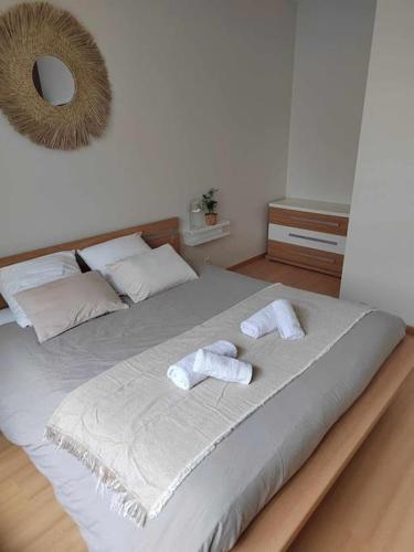 Postelja oz. postelje v sobi nastanitve La Casa Bidule