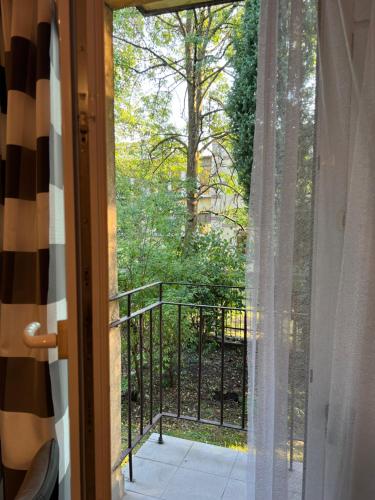 an open door with a view of a balcony at Marszałkowska loft in Kielce