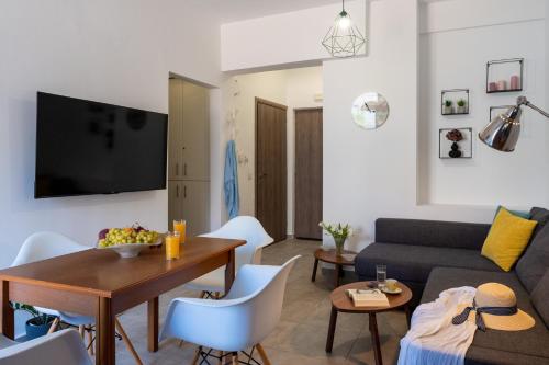 A television and/or entertainment centre at Theofilos apartment