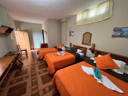 TV a/nebo společenská místnost v ubytování Hostal Cattleya