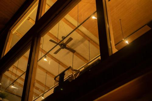 a view of a window with a ceiling at Karuizawa Forest Seasons Villa in Karuizawa
