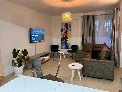 TV a/nebo společenská místnost v ubytování WhiteRose Apartments