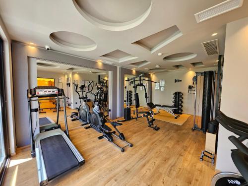 Das Fitnesscenter und/oder die Fitnesseinrichtungen in der Unterkunft Petousis Hotel & Suites