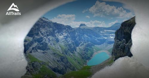 an aerial view of a mountain with a lake at Ferienwohnung Bergzyt oder das Bed and Breakfast - Älplersuite mit eigenem Bad und Terrasse in Linthal