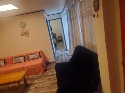 un salon avec un canapé et une chaise dans l'établissement Vieux port appartement, à Marseille