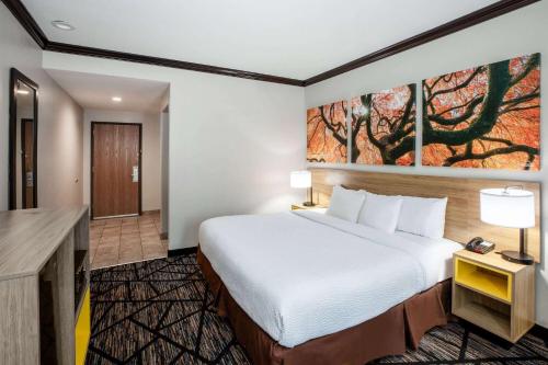 Кровать или кровати в номере Days Inn by Wyndham Baton Rouge I-10
