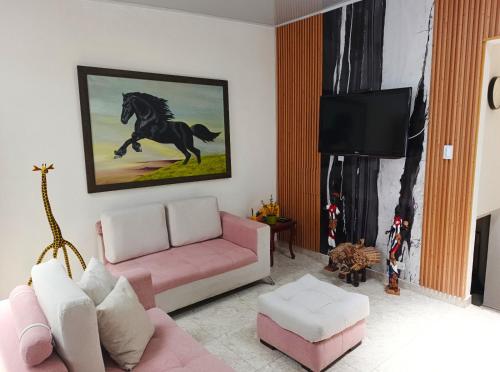Istumisnurk majutusasutuses Comodas y agradables Habitaciones en Chipre