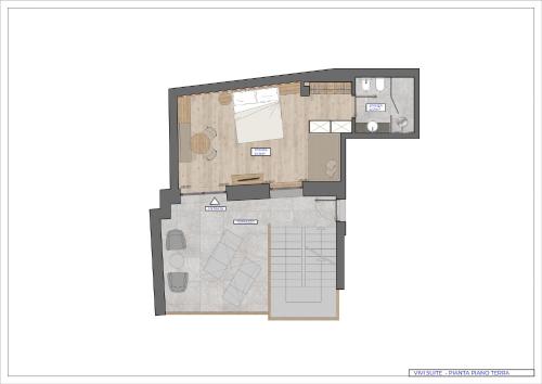 a floor plan of a condo at Vivi Suites & Spa - Boutique Guest House Molveno in Molveno