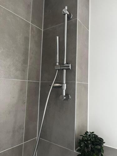 a shower with two candles in a bathroom at Bedroom in West Sussex with locks,Private Bathroom & Free Parking in Pulborough