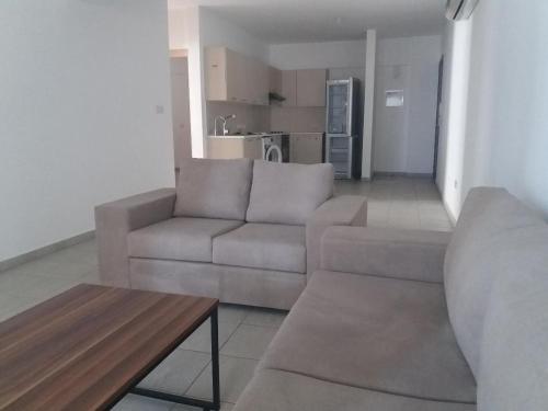 a living room with a couch and a table at alfaro57 in Nicosia