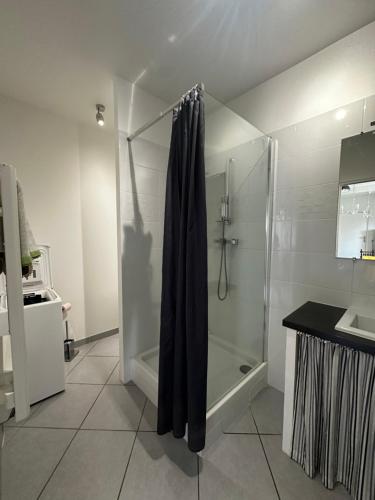 Et badeværelse på Petite maison mitoyenne, clim, rénovée, calme