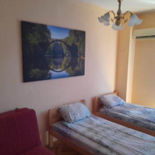 Postel nebo postele na pokoji v ubytování Guest house Mirijevski Konak