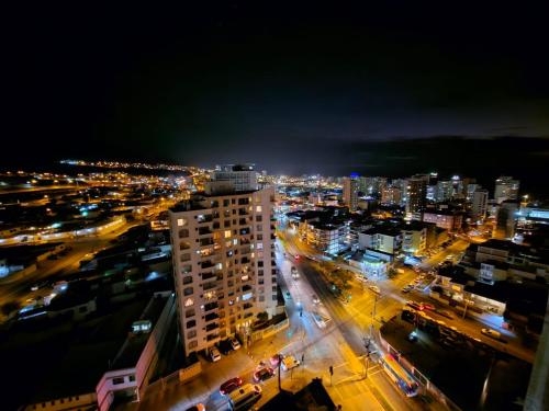 a city lit up at night with street lights at Maravilloso Departamento- Sector Sur-1Hab-1 Baño in Antofagasta
