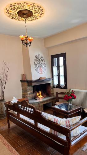 Χώρος καθιστικού στο Guesthouse Filokalia