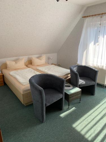 Ruang duduk di Ferienwohnung Wede