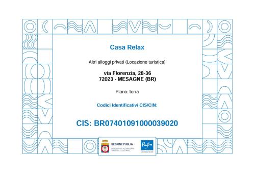 a screenshot of a cell phone screen with a patterned ticket at Casa Relax in Mesagne