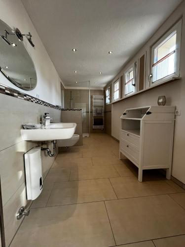 a bathroom with a sink and a mirror at LandschaftsTräume in Simmerath
