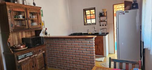 Dapur atau dapur kecil di Chalé Céu Azul