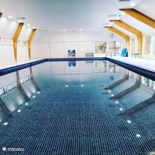 una piscina cubierta con piscina en Barbuy - Natuurhuisje in Durbuy - Bar - Zwem - Ontspan, en Durbuy