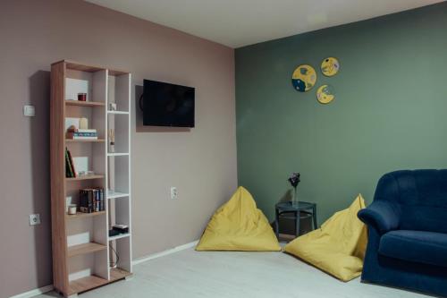 TV a/nebo společenská místnost v ubytování Skopje Downtown Hostel