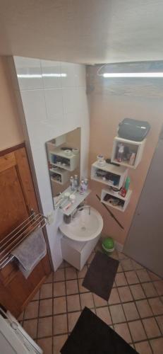 a bathroom with a toilet and a sink at Magic Garden in the heart of Ljubljana in Ljubljana