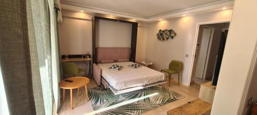 Llit o llits en una habitació de Luxury studio