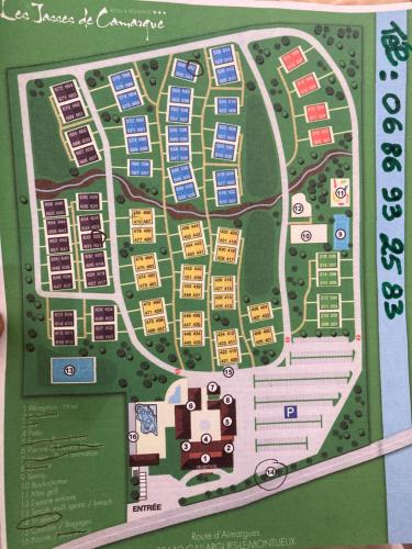 Une carte du campus d'une université dans l'établissement Maisonnette 43m2 piscine Gallargues le montueux, à Gallargues-le-Montueux