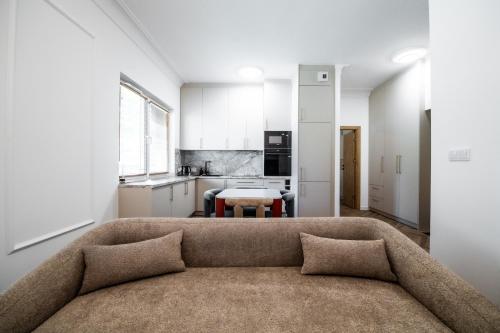 Kuchyň nebo kuchyňský kout v ubytování Apartament Mikołowska z Tarasem