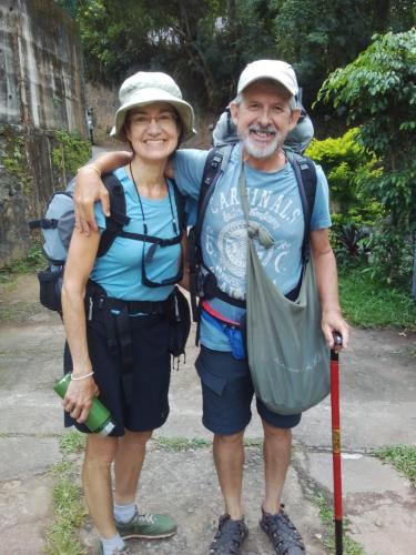 a man and a woman standing on a trail at No 06 Veediya Bandara Lane Bahirawakanda in Kandy