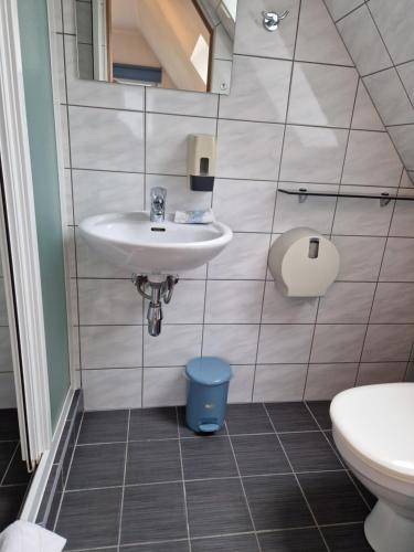 a bathroom with a sink and a toilet at Villa River Rose in Jõesuu