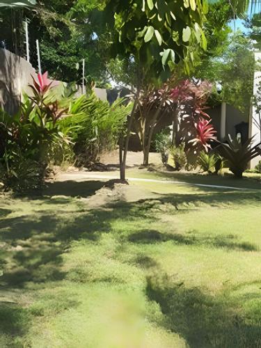 a yard with green grass and trees and plants at Vila Boulevard Aconchegante in Manaus