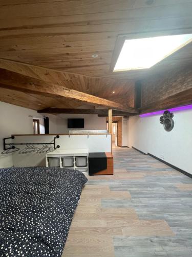 Kuchyň nebo kuchyňský kout v ubytování Le loft Mansardé