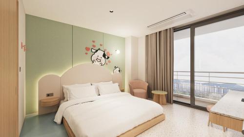 Una cama o camas en una habitación de Lotte Hotels & Resorts Gimhae