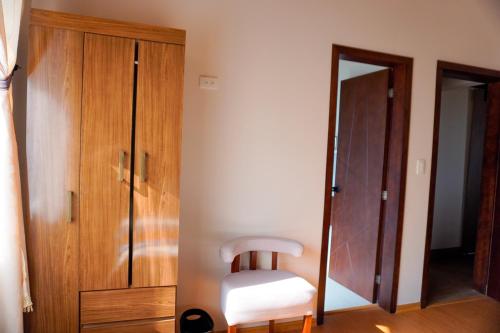 Katil atau katil-katil dalam bilik di Laguna de Cuicocha Guest House