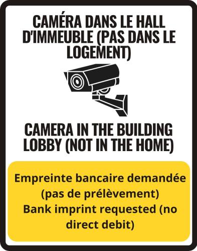 un panneau qui dit caméra dans le bâtiment et non dans la maison dans l'établissement LE LUXUEUX - Netflix I WIFI I CENTRE - Design & Cosy, à Valenciennes