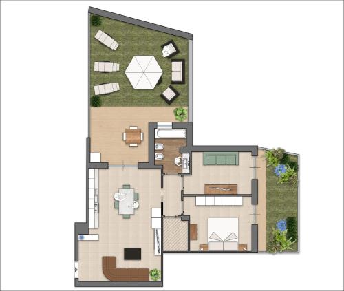 a floor plan of a house at Casa Massima Suites in Casamassima