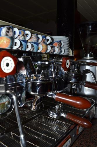 a motorcycle engine sitting on a metal rack at Wild Honey Inn in Lisdoonvarna