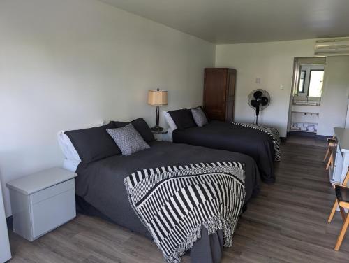 a bedroom with a bed and a couch at Le Relais des Hautes Gorges in Saint Aime Des Lacs