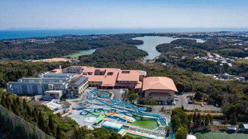 an aerial view of a resort with a water park at COCOLAND - Vacation STAY 74007v in Ube