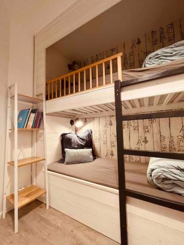 Un ou plusieurs lits dans un hébergement de l'établissement Les Oyats locations, logement Cordouan