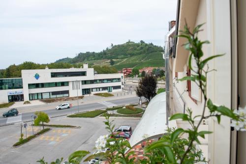 a view of a city street with a building at La Capinera Sabry's Home in Vezza d'Alba