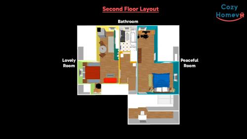 a diagram of a floor plan of a room at Cozy Homeva Kensico WP in White Plains