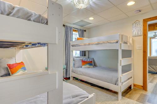 a bunk bed room with two bunk beds at Lewis Smith Lake Retreat with Dock and Deck! in Logan