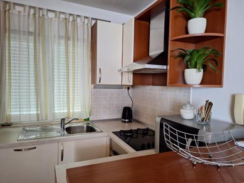 Kuchyň nebo kuchyňský kout v ubytování Apartments with parking spaces Okrug Gornji, Ciovo - 16676