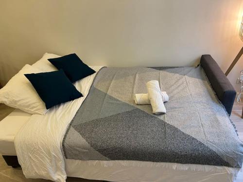 un lit avec deux oreillers dessus dans l'établissement Parc Luxembourg, à Paris