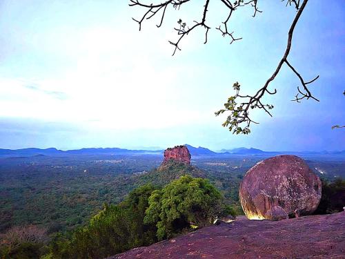 a view from the top of a mountain at Linwewa Villa, Sigiriya in Sigiriya